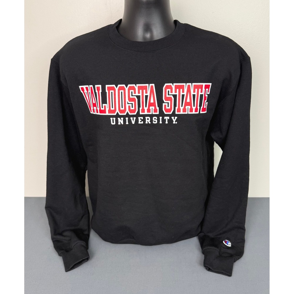 Champion Men's Valdosta State Crew Neck Pullover Sweatshirt Black Sz Medium NEW